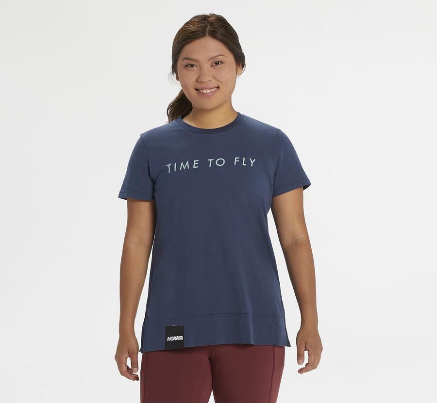 Camisa Hoka One One Feminino Azul Marinho - Brand - 871-QLYRFK